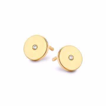 Bilde av Pulse Stud ørepynt, gullforgylt med diamant W/VS 0,02 ct