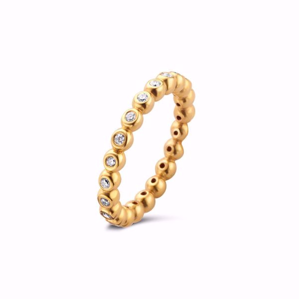 Bilde av Orbit Ring med zirkon, gullforgylt