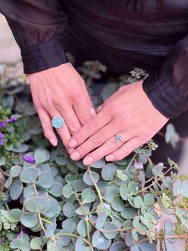 Bon Bon Duo gullring med rosenkvarts og månesten - 585 gult gull.