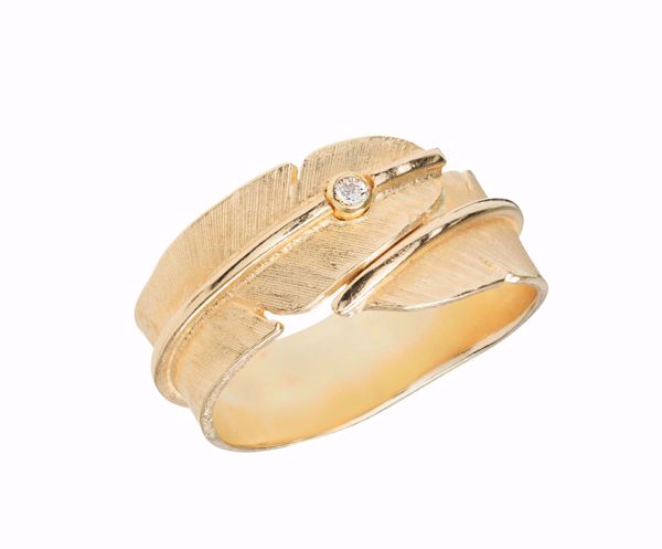 Bilde av Ring feather 14 K 0,02 ct diamant w/vs, str 56