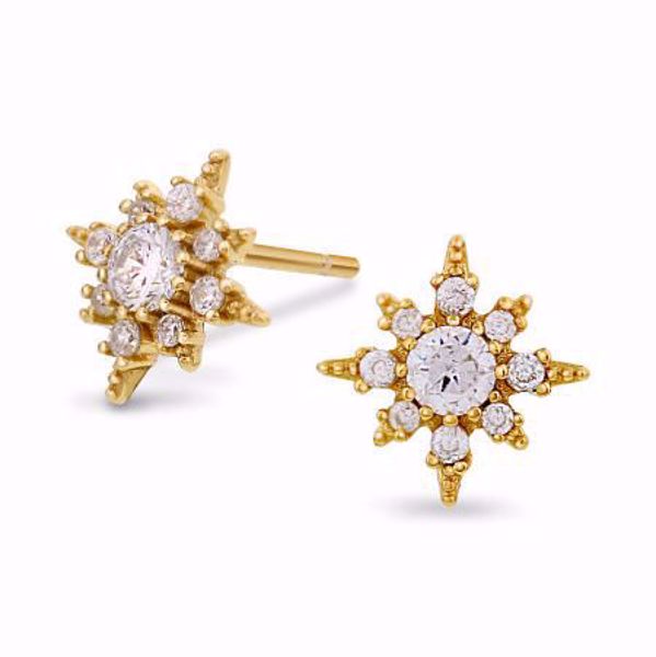 Bilde av JANNE FORMOE ØREDOBBER I FORGYLT SØLV MED ZIRKONIA (38120)