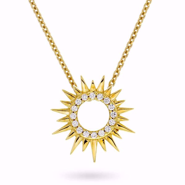 Bilde av 38160 SMYKKE I SØLV MED ZIRKONIA FORGYLT L:45 CM  H:14 MM B:13 M