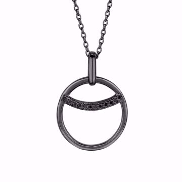 Bilde av Eclipse Necklace, oksidert sølv med zirkon