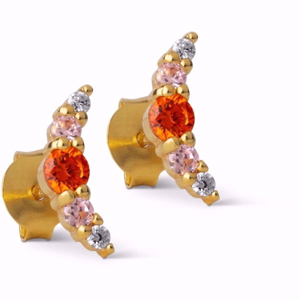 Bilde av Stud Refina Orange/Pink, forgylt