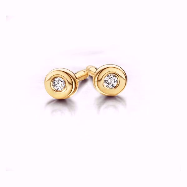 Spirit Icons Belle Diamantøredobber - 585 gult gull 0,02 ct. WVS.