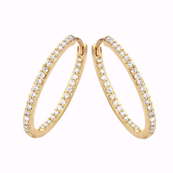 Spirit Icons Diamantøreringer Lagoon Hoop - 585 gult gull 0,33 ct. WVS.