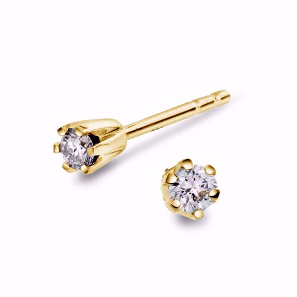 Bilde av 56487 ØREDOBBER I GULL MED DIAMANT 0,10CT WSI2 ANNE GULT GULL H: