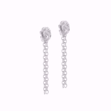 Bilde av WOODS, ROOT SILVER EARRINGS WITH FLEXIBLE CHAIN