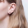 Bilde av FUSION CONNECTED EARRINGS SILVER W. ORANGE CZ