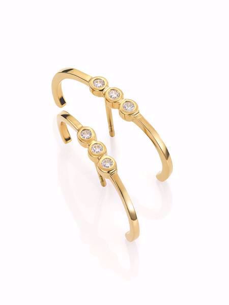 Bilde av 710048 NORA MØRK BY GULLDIA FORGYLTE ØREPYNT I SØLV MED ZIRKONIA