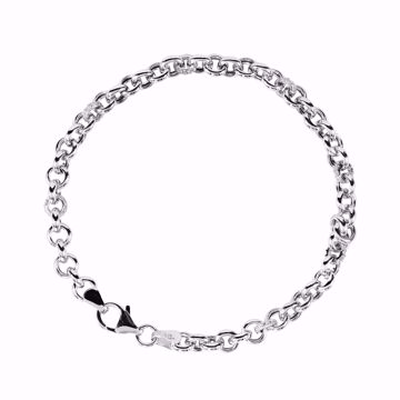 Bilde av Gullarmbånd lenke med zirkonia - 585 hvitt gull