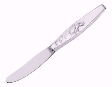 Sølvkniv til barn med motiv far "Ro ro til fiskeskjær".