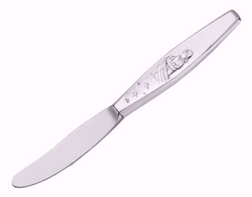Sølvkniv til gutt med motiv fra "Ro ro til fiskeskjær".
