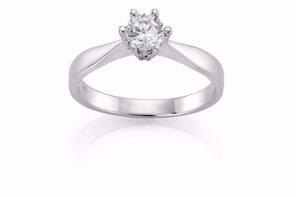 Bilde av RING MARGRETE HVITT GULL MED DIAMANT 0,40CT WSI 