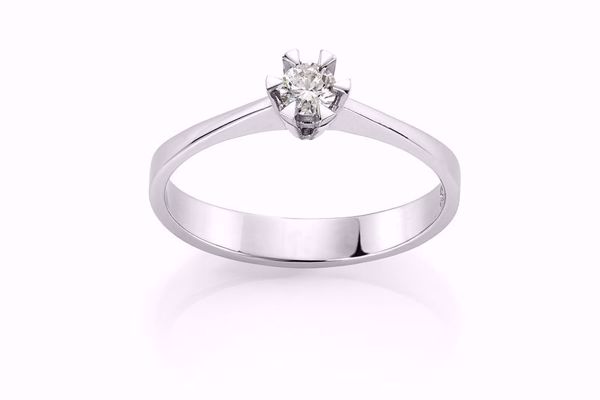 Märtha Diamantring - 585 hvitt gull 0,15 ct. WSI
