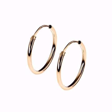 Øreringer i 585 gult gull med tubelukking, str. M