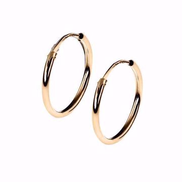 Bilde av Øreringer i 585 gult gull med tubelukking, str. L