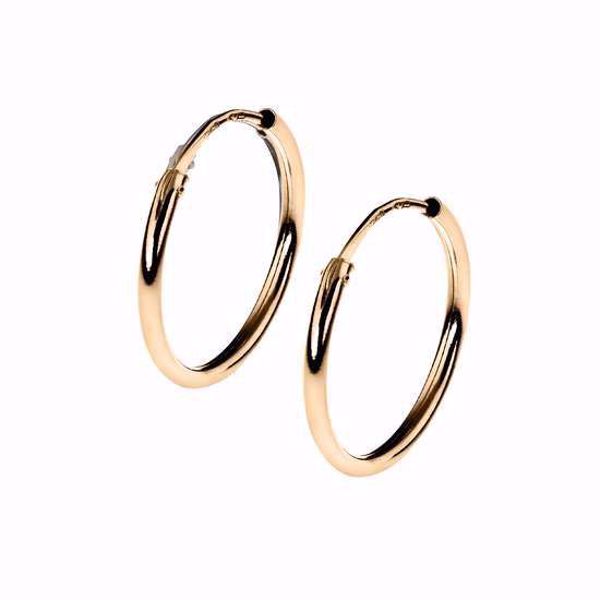 Bilde av Øreringer i 585 gult gull med tubelukking, str. L