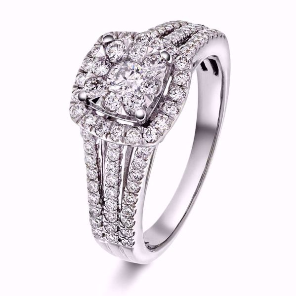 EC 1914 Diamantring - 585 hvitt gull 0,90 ct. WSI