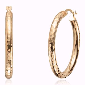 Øreringer med hamret overflate - 585 gult gull.