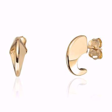 Brede øreringer i 585 gult gull.