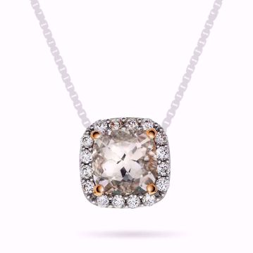 Diamantanheng med Morganitt - 585 rosegull 0,15 ct. WSI.