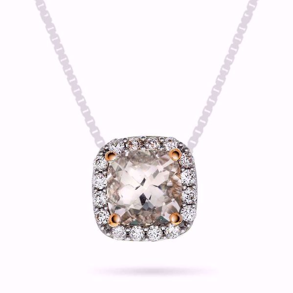 Diamantanheng med Morganitt - 585 rosegull 0,15 ct. WSI.