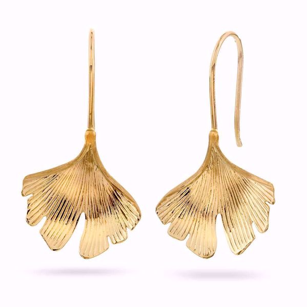 Øredobber Blad - 585 gult gull.