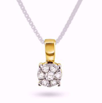 Diamantanheng, rosett - 585 gult gull 0,25 ct. WP.