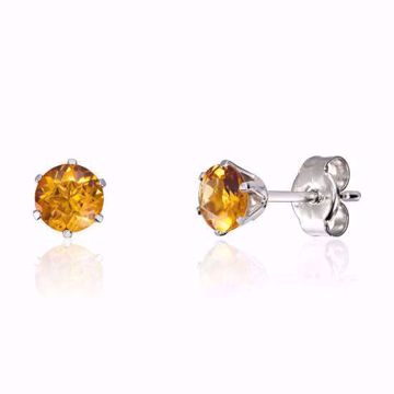 Øredobber med citrin - 585 hvitt gull.