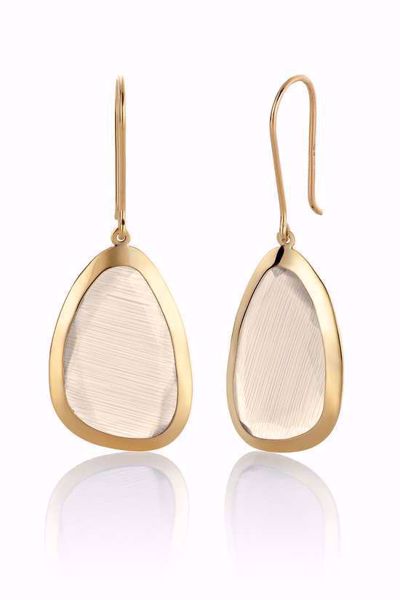 Lange øredobber med Cat Eye-sten i 585 gult gull.