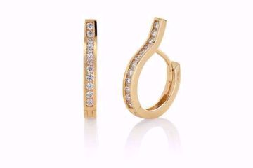 Øreringer Cover Up med zirkonia - 585 gult gull.