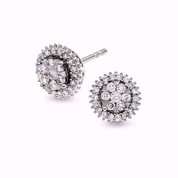 Diamantøredobber, rosett - 585 hvitt gull 0,40 ct. WP