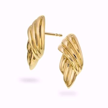 Øredobber avlange med struktur - 585 gult gull.