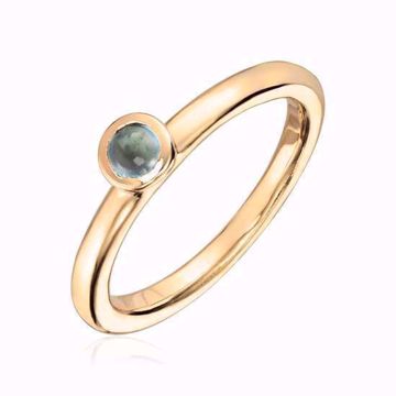 Gullring med blå topas - 585 gult gull.