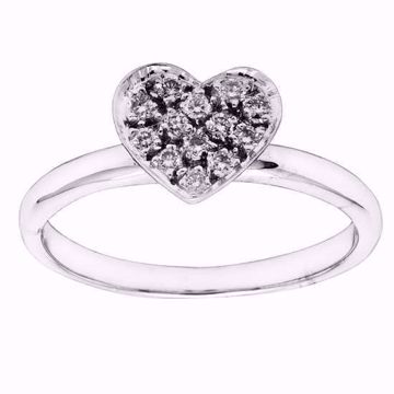 Diamantring Hjerte - 585 hvitt gull 0,16 ct. WSI.