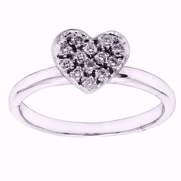 Diamantring Hjerte - 585 hvitt gull 0,16 ct. WSI.