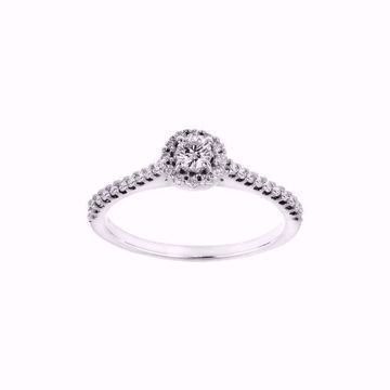Diamantring, rosett - 585 hvitt gull 0,33 ct. WSI
