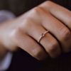 Diamantring - rekkering i 585 gult gull med diamanter og morganitt 0,19 ct. WP