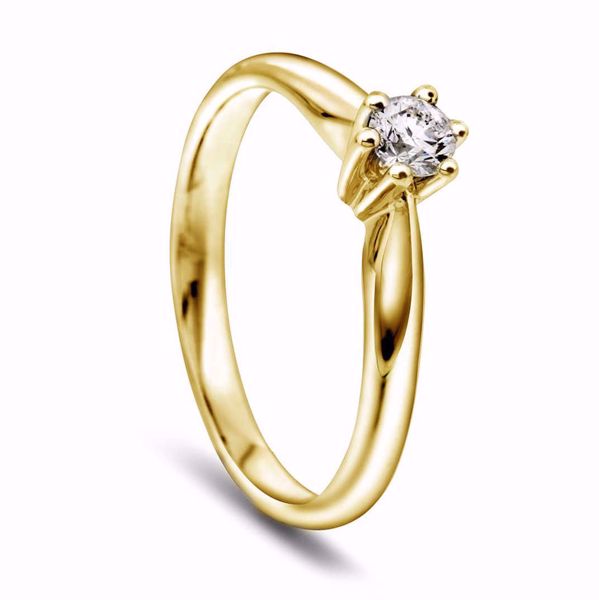 Bilde av RING INGRID, GULT GULL MED DIAMANT 0,20CT W/SI