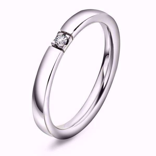 Lady Alliansering - 585 hvitt gull med diamant 0,03 ct. TWSI