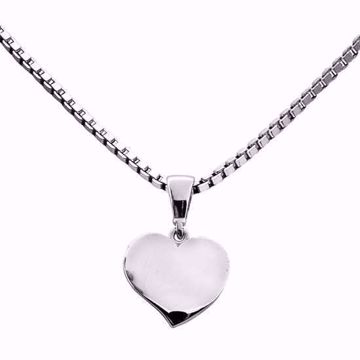 Gullanheng Hjerte - 585 hvitt gull.