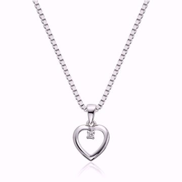 Diamantanheng, hjerte Min Første Diamant - 585 hvitt gull 0,02 ct. WSI.