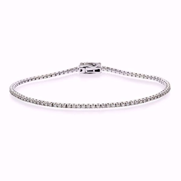 Tennisarmbånd - 585 hvitt gull med diamanter - 1 ct. TWSI