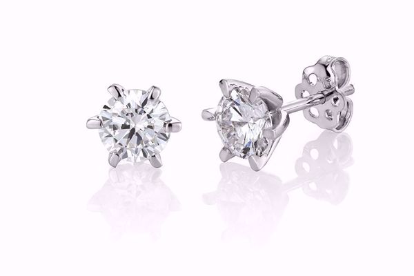 Margrete Enstens Diamantøredobber -  585 hvitt gull 1,00 ct. R/P1.