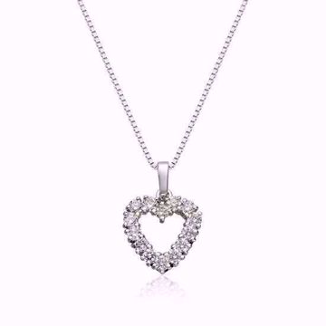 Diamanthjerte - anheng 585 hvitt gull med 1,00 ct. diamanter WSI.