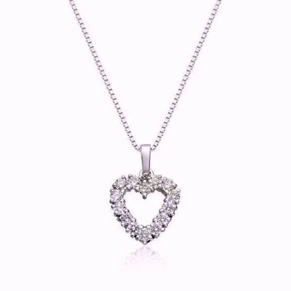 Diamanthjerte - anheng 585 hvitt gull med 1,00 ct. diamanter WSI.