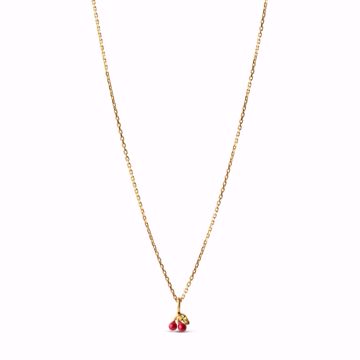 Bilde av Necklace Cherry Red - Goldplated