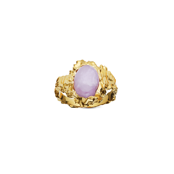 Maanesten Goddess Ring Kunzite. Forgylt 925 sterlingsølv.