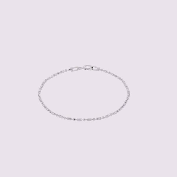 Bilde av FACES BEAD BRACELET SILVER 